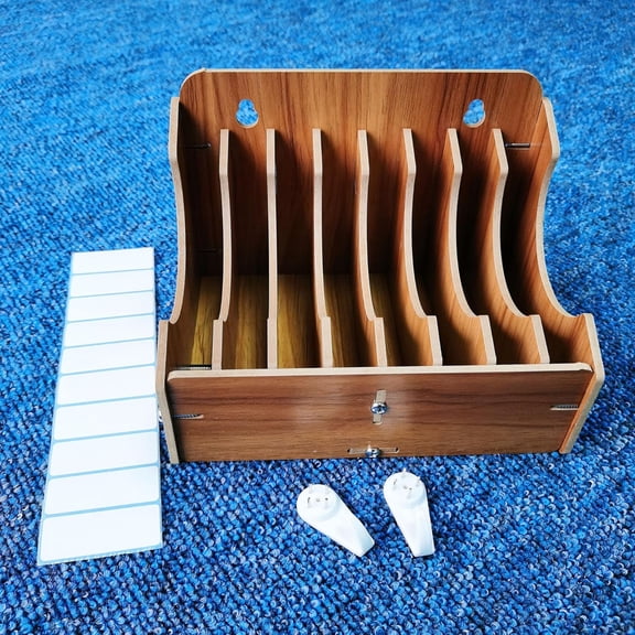 YNTVV-8-Tier Upgraded 5 Inch Sandpaper Organizer, Sandpaper Storage Holder Fit for Sanding Discs 5 Inch, Woodworking Tool Box Organizers and Storage Rack (Excluding Sandpaper), 1 Pack, Brown