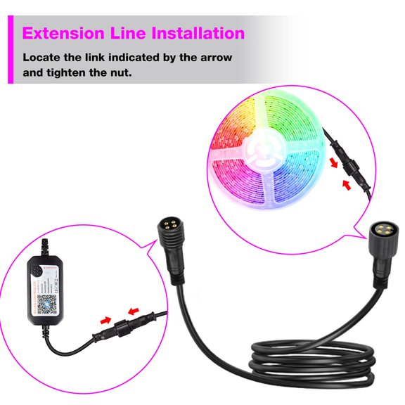 YNTVV-9.8FT Boat Light Extension Cable Wire Cord- 22AWG 4-Core Wire, for 5050 Outdoor RGB Strip Lights, RV, Marine Lighting (1)