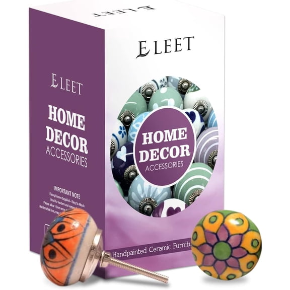 YNTVV-Assorted Ceramic Cabinet Knobs - Vintage Cabinet Cupboard Door & Drawer Pulls Chrome Hardware (Ceramic Knobs Set of 12, Multicolor)