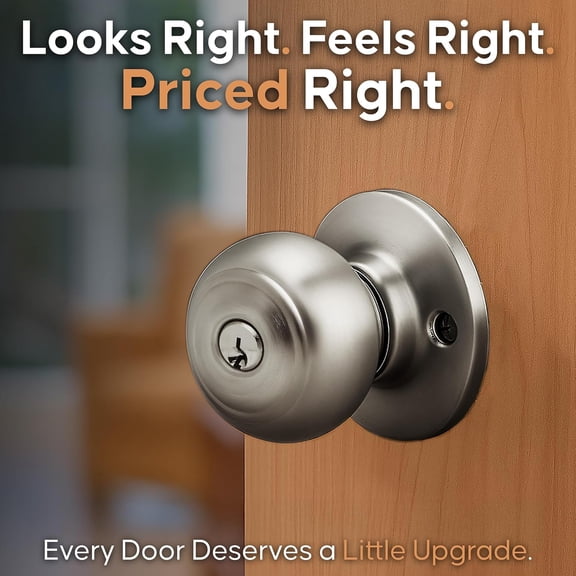 YNTVV-CK2040PS Colonial Door Knob, Keyed Entry Function, 1 Pack, Polished Stainless