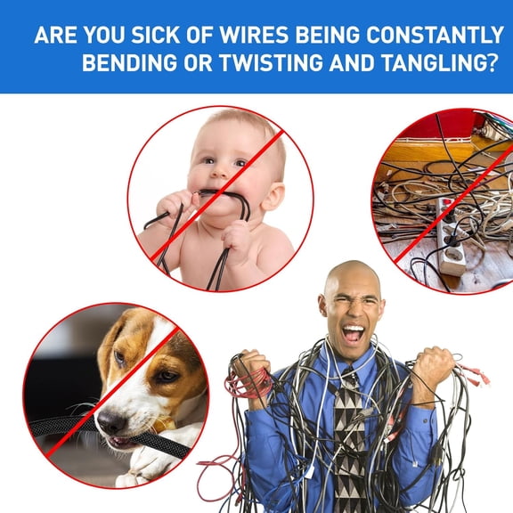 YNTVV-Cat Dog Cord Protectors from Pets No Chew 6.6ft - 1inchRabbits Cable Sleeves Cord Management Puppy Proof Covers, Wire Loom Critter Cord Charger Protector Heavy Duty Split Sleeve Automotive TvBl