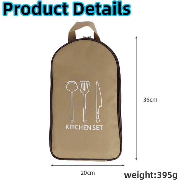 YNTVV-Chef Knife Bag Camping Utensil Bag Portable Silverware Bag Travel Cookware Storage Knife Backpack and Waterproof Chef BagTote Picnic BBQ Tableware Fork Spoon Chopsticks Organizer (khaki)