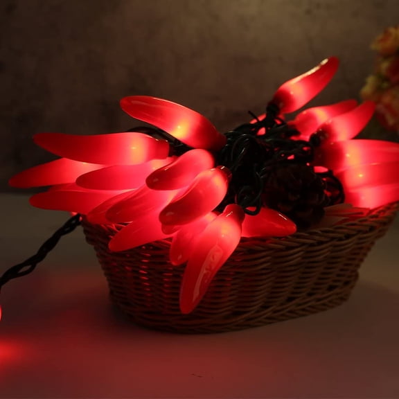 YNTVV-Chili Pepper String Light Summer Kitchen Garden Patio Decoration Fairy Light Connectable Plug in UL Listed 35 Counts Red Chili 13FT