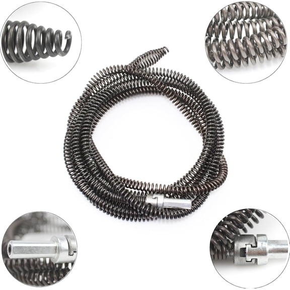 YNTVV-Drill Snake for Plumbing 9.84Ft Drain Clog Remover Drain Auger Cable with Drill Connector 10mm Flexible Plumbing Drill Pipe Cleaner for Kitchen, Bathroom, Toilet and Shower Sink