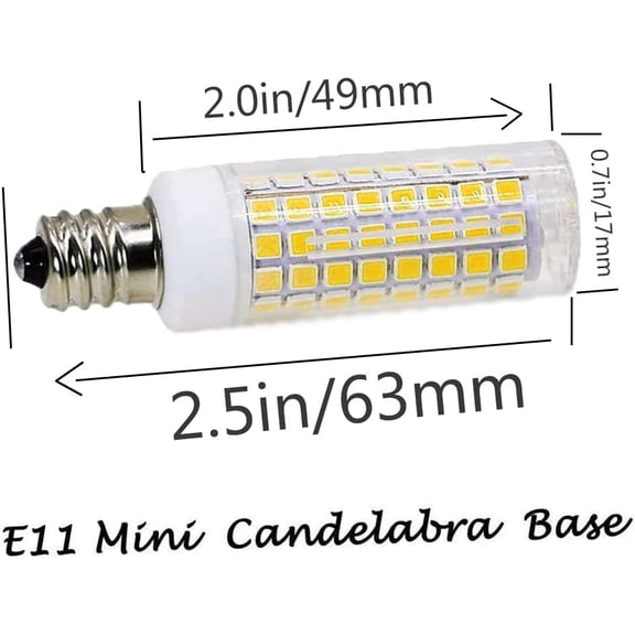 YNTVV-E11 led Bulb 75w 100w Halogen Bulbs Replacement, JD T4 e11 Mini Candelabra Base 110V 120V 130 Voltage Input Light Bulbs, Daylight White 6000K Pack of 4
