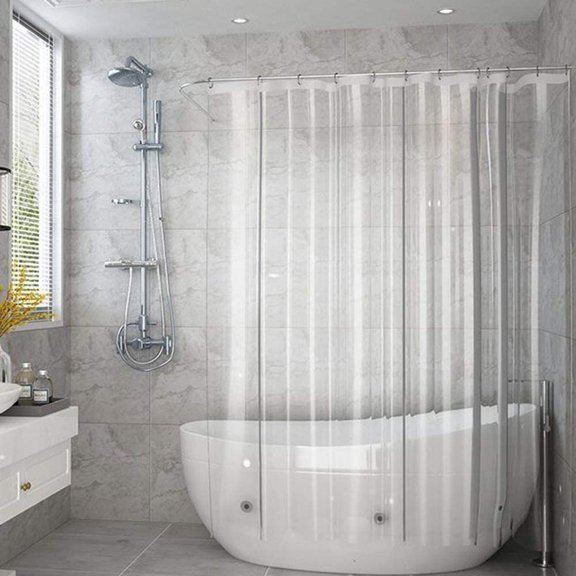 YNTVV-Extra Long Shower Curtain Liner, Waterproof Clear Shower Liner 72 x 86inches with 3 Bottom Magnets, Transparent