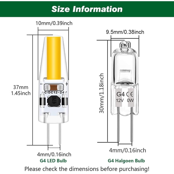 YNTVV-G4 LED Bulb Dimmable, 3W Equivalent to 20W-30W Halogen Bulb, AC/DC 12V-24V, T3 JC Bi-Pin Base Light Bulb Replacement Landscape Bulbs, 3000K Warm White, Pack of 10