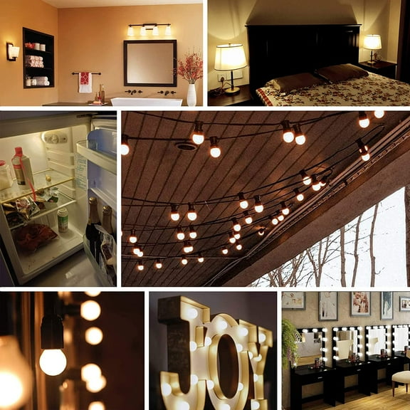 YNTVV-G40 Low Watt LED Light Bulbs 1.5W Soft Warm White 2700K G14 Energy Saving Bulb 15 Watt Equivalent Lights Bulb Standard Base E26, Night Light for Bathroom, Bedroom, 150 Lumen, 90+ Ra, Pack of 6