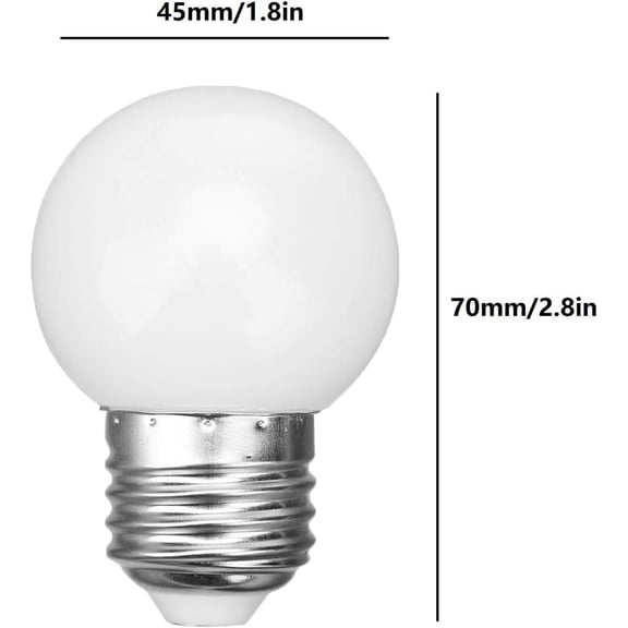 YNTVV-G45 LED Light Bulb 3W Globe Vanity Bulbs 30 Watt Replacement Bulb Cool White 6500K Round Night Light Bulb E26/E27 Base for Bathroom Makeup Mirror Light Bedroom, 6 Pack