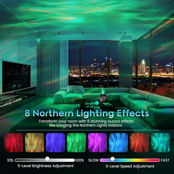 YNTVV-Galaxy Projector for Bedroom, Northern Lights Projector with 8 Nebula Effects, Aurora Light Projector with Magical Plasma Ball Lamp, Space Ceiling Star Projector for Bedroom Kid Adult