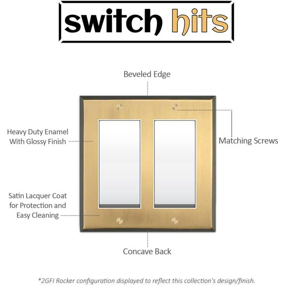 YNTVV-Gold Antique Brass Light Switch Cover Plate | 1 Toggle | 2.8" x 4.6" | Hand-Polished Brass Construction | Electrical Switch Wall Cover for All Configurations