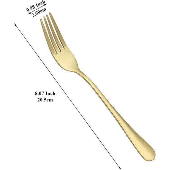YNTVV-Gold Dinner Forks 24 Pieces, Stainless Steel Titanium Gold Plating Table Forks for Home, Restaurant, Wedding, Parties, Events, Daily Use