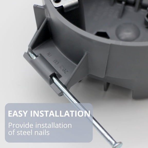 YNTVV-Groundable Single Gang PVC New Work Wall Electrical Box,4 Dia Gray 20 Cubic Inch Round New Electrical Box for Wall Lights,Ceiling Box with ETL (Pack of 3).