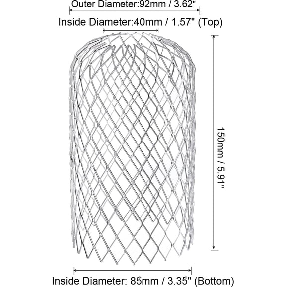 YNTVV-Gutter Guard, 4Pack 6" Aluminum Down Pipe Filter Strainer, Anti-Blocking Line Cap Drain Cover Downspout Protector for Blockage Leaves Debris