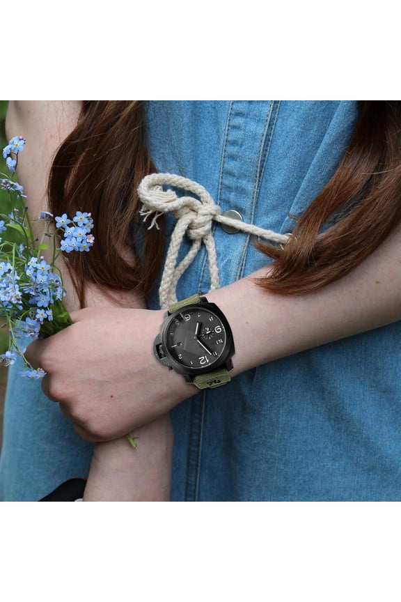 -Hemsut Canvas Quick Release Watch Band 18mm 20mm 22mm 24mm Replacement Watch Straps for Men Women