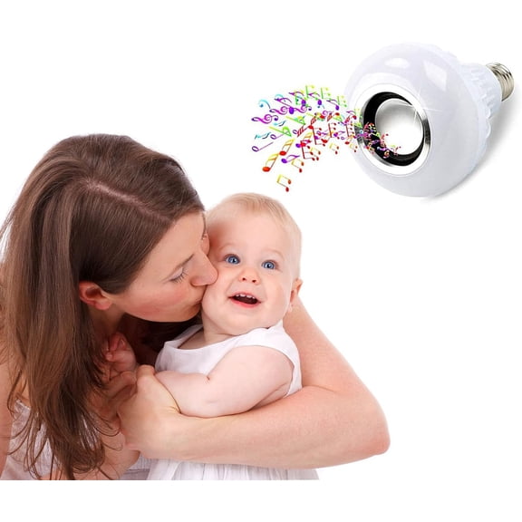 YNTVV-LED RGB Bulb Light Smart Bluetooth Music Speaker Changing Color Lamp Shower Head with Remote for Living Room Bathroom