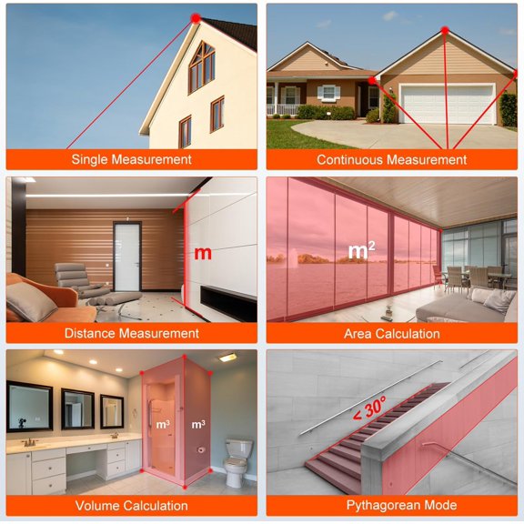 YNTVV-LT70 Laser Measure, 229ft/70m Laser Measurement Tool, with 2 Bubble Levels, Measuring Tool 4 Units ConversionLCD Backlit Display, IP54 Waterproof, Pythagorean Mode for Distance, Area, Volume