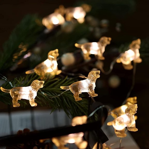 YNTVV-Labrador Retriever Dog Gifts Cute Decorative Fun Lights Pet Decor Fairy String Lights 8.5ft 20 Unique Lighting lab Night Light USB Operated with Remote for Bedroom Home Birthday