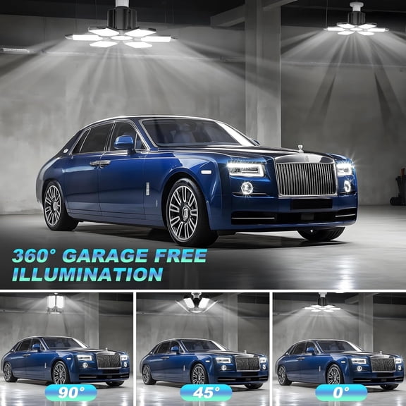 YNTVV-Led Garage Lights 1 Pack 200W Super Bright Ceiling Led Shop Lights, E26/E27 Base, 6500K, 22000LM Deformable Garage Light Ideal for Basement, Attic and Workshop Commercial Bay Lighting