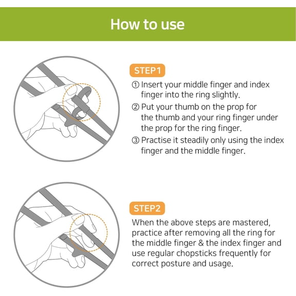 YNTVV-Left Handed Training Chopsticks - Beginner Helper, Brain Trainer, Easy Practice Chopsticks - Made in Korea