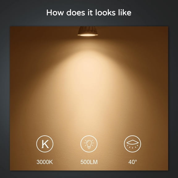 YNTVV-MR16 LED Light Bulb, AC/DC12V 5W 50W Equivalent, GU5.3 Bi-Pin Base, 3000K Warm White Non-Dimmable, 90% Energy Saving, 40 Degree Narrow Beam Angle Spotlight MR16 Landscape Light Bulbs, 6 Pack