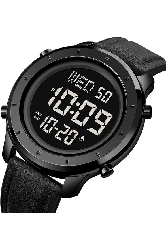 -Men Sport Watch Countdown Stopwatch Watch Mens Wrist Watch Waterproof LED Electronic Digital Male Watch 12/24 Hour Multifunctional Watch