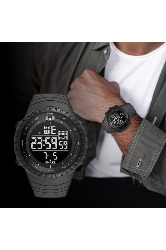 -Mens Digital Watch Sports Military Watches Waterproof Outdoor Chronograph Wrist Watches for Men with LED Back Ligh/Alarm/Date