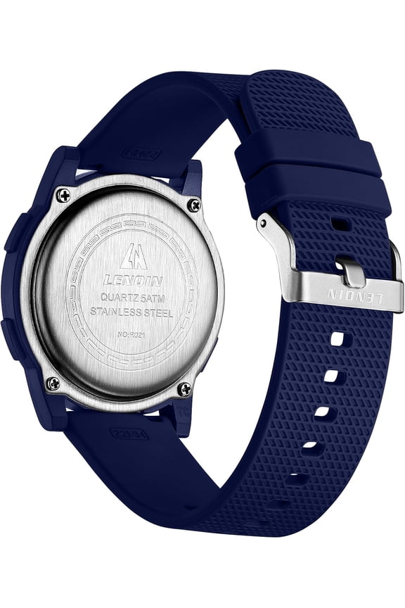 -Mens Digital Watch Ultra Thin Minimalist Sports Waterproof Outdoor LED Screen Large Face Wrist Watches for Men with Back Light Alarm Date Stopwatch