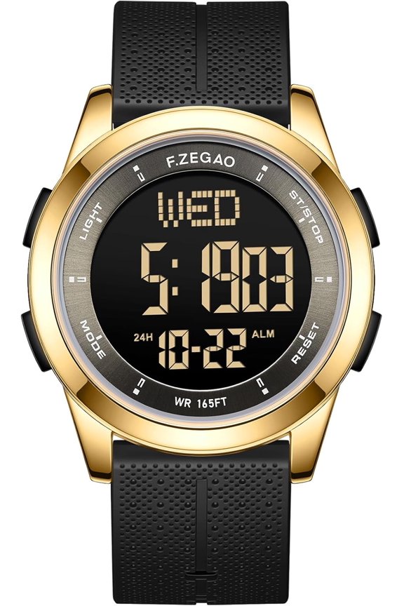 -Metal Ultra-Thin Waterproof Digital Watch Men, Military Watches with Timer, Multi-Functions Sport Watches for Men