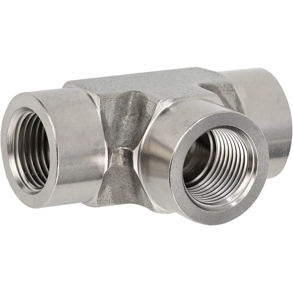 YNTVV-Metalwork 316 Stainless Steel Pipe Fitting, Forged Tee, 1/4" FNPT x 1/4" NPT Female x 1/4" NPT Female (1 Pc)