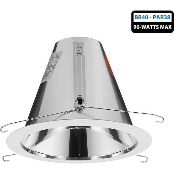 YNTVV-NICOR Lighting 6 inch Clear Reflector Cone with White Trim, Fits 6 inch Housings (17552A)