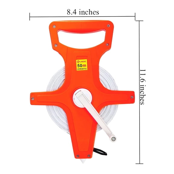 YNTVV-Open Reel Fiberglass Tape Measure, 165 Feet/50 Meters Yard Measuring Tape by 1/2 Inch Dual Sided Inch/Metric Scale Reel Tape Retractable Long Tape Measure for Engineer, Yard, Field, Project