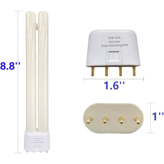 YNTVV-PL18W U/V/A Replacement Black Blue Light Bulb,2G11 Base 4 pin Inline,F18W BL Twin Tube H Shape Fluoescent Lamp,Compatible bdpca-18w,bdpc 912