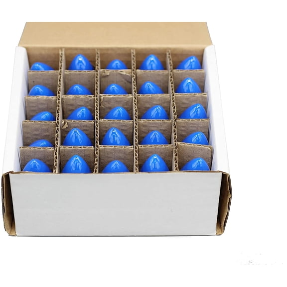 YNTVV-Pack of 25 C7 LED Blue Replacement Light Bulbs, 0.7W Ceramic LED Vintage Light Bulbs for C7 Outdoor String Lights, Candle Lamps, Night Lights, E12 Candelabra Base