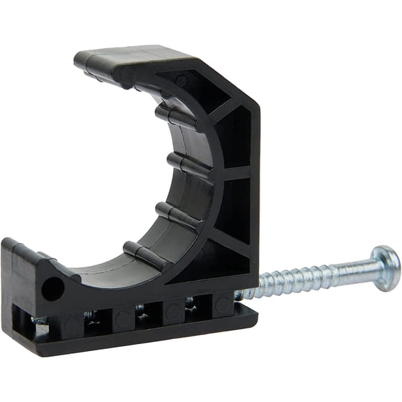YNTVV-(Pack of 100) 3/4-inch Black Color Half Clamp Fixture, J-Hook with Nail For 3/4" PEX Tubing/Pipe Support,(PPSU1807110)