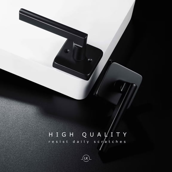 YNTVV-Passage Door Lever Matte Black, Interior Door Handles for Hallway and Closet, Heavy Duty Keyless Handles Non-Locking Knobs for Right & Left Side DoorPassageNo Lockwith latch & screws1 Pack