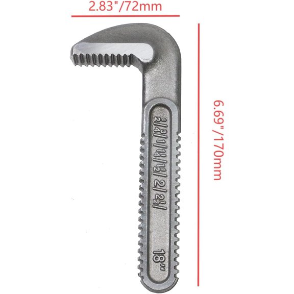 YNTVV-Pipe Wrench Hook Jaw 18 Inch Plumbing Wrench Replacement Jaws Carbon Steel for Adjustable Wrench (Silver)