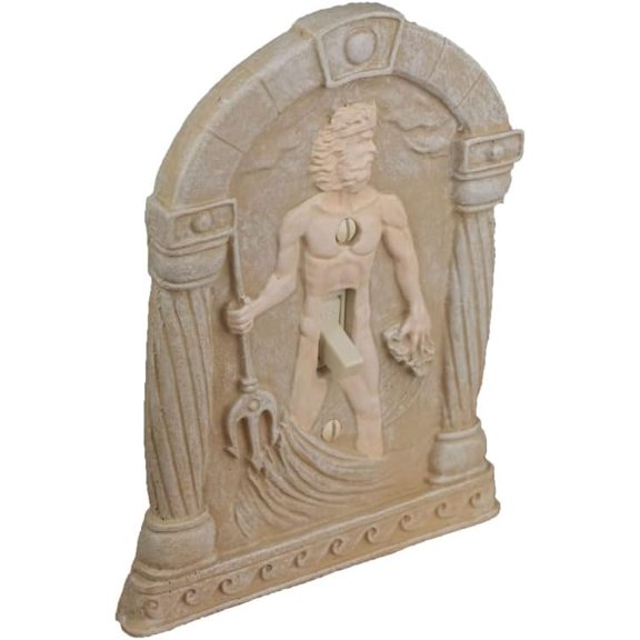 YNTVV-Poseidon God of The Sea 3D Sculpted Light Switch Cover - Polyresin Single Toggle Wall Switch Plate Cover- Statue of Greek God Poseidon Wall Home Greek Mythology Art Decor (Poseidon)
