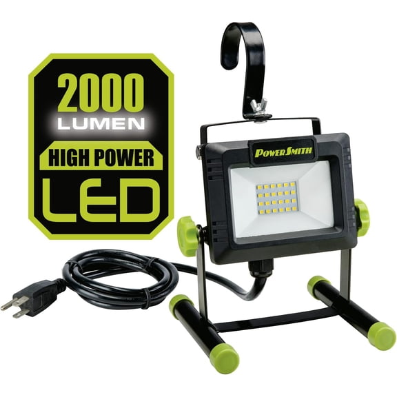 YNTVV-PowerSmith PWLS020H 2000 Lumen Portable LED Work Light with Metal Stand and Sealed Power Switch