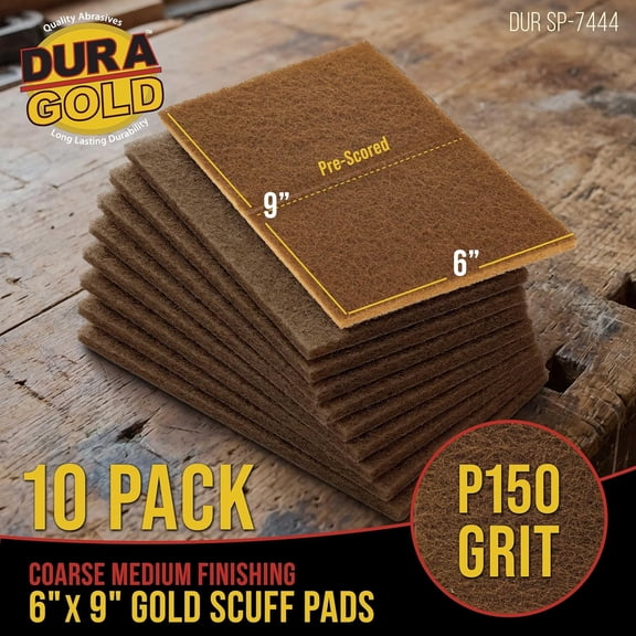 YNTVV-Premium 6" x 9" Gold Coarse Scuff Pads, Box of 10 - Scuffing, Scouring, Sanding, Paint Primer Prep Adhesion Scratch - Surface Preparation For Automotive Car Auto Body Repair Woodworking Wood