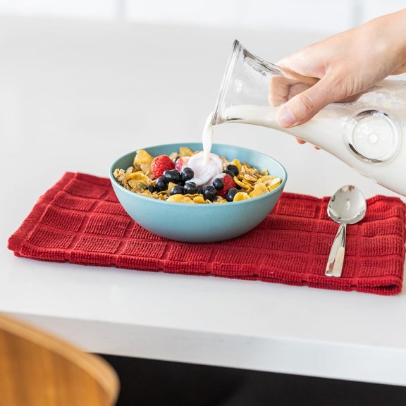 YNTVV-Premium Wheat Straw Bowls Set of 8 - Reusable 20oz Hard Plastic Cereal Bowls - Unbreakable Microwave Safe Bowls for Kitchen, Camping, RV, Dessert, Soup, Salad, Ramen, Eating - Seascape