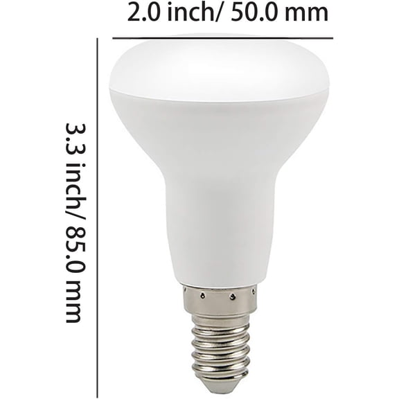 YNTVV-R50 LED Lamp E14 Base 5W (45W Incandescent Bulb Equivalent) Indoor Lighting Warm White 3000K 470lm120 Beam Angle Wide Flood Light for Home, School, Store, Pack of 4