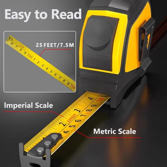 YNTVV-Self-Locking Tape Measure ADAS Calibration Tool Tape Measure 25 feet7.5 meters,Easy Read Inch/Metric scale,Steel Made Retractable Measurement for Auto Angle Measurement