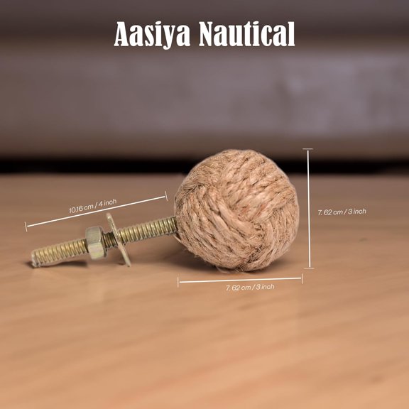 YNTVV-Set of 12 Jute Rope Cabinet Knobs Beach Style Drawer Pulls & Door Handles Coastal Home Decor Hardware Handmade Nautical Rope Knots for Cabinets, Dressers & Cupboards