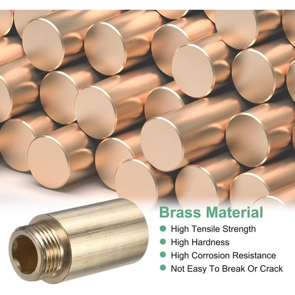 YNTVV-Shower Head Extension Arm, Brass G1/2 Male to Female Extension Pipe Fitting Adapter with PTFE Thread Seal Tape for Shower/Faucet, Pipe Plumbing Coupler 1.97"/50mm 2-Pack