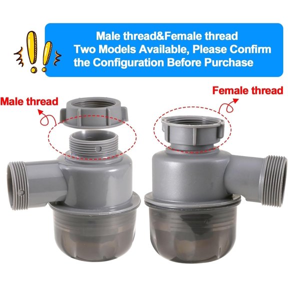 YNTVV-Sink Trap 1 1/2'' P-Trap Replacement Upgrade Visible Removable Easy to Clean Drain Valve Suitable for Kitchen, Bathroom, Garbage Disposal Sink Drainage Pipe Accessories(Female Thread)