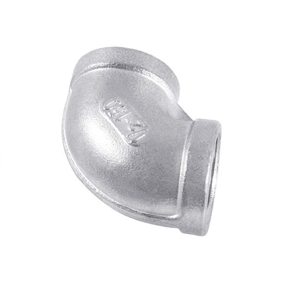 YNTVV-Stainless Steel 304 Cast Pipe Fitting, 1" to 1" Female to Female NPT Threaded Pipe Fitting, 90 Degree Elbow, Class 150 (Pack of 2)