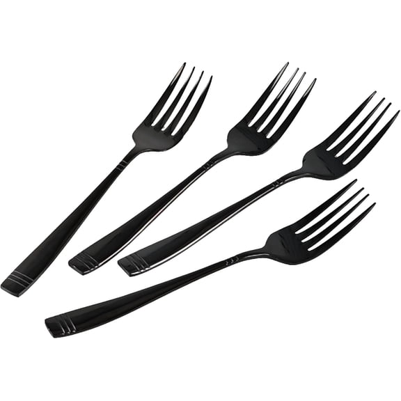 YNTVV-Stainless Steel Black Dessert Fork, Small Salad Forks Set of 12