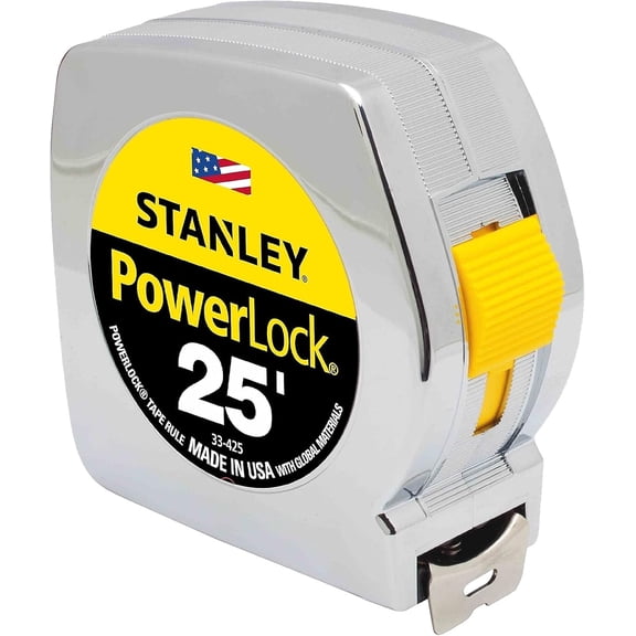 YNTVV-Stanley 33425 Powerlock II Power Return Rule, 1-Inch x 25ft, Chrome/Yellow