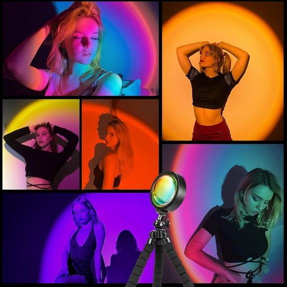 YNTVV-Sunset Lamp Projector, Multiple Colors with APP & Remote Control, 360 Rotation LED Sunset Projection Lamp for Photography/Party/Gift/Home Decor